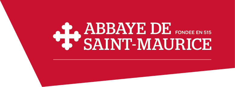 Logo fond rouge Abbaye St Maurice